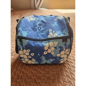 LL Bean Hanging Toiletry Bag Travel Organizer Blue Hawaiian Family Size 9X13X8